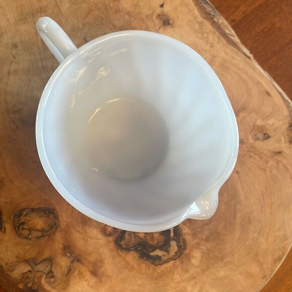 Vintage Fire King Azurite Blue Swirl Glass Creamer - Picture 3 of 7